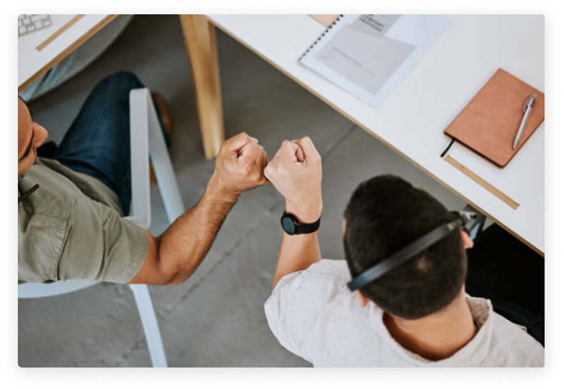 Professional team working together